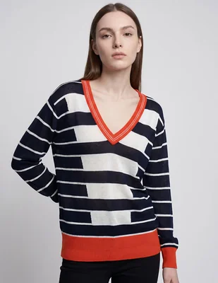 Suéter Damaia Atelier cuello V para mujer