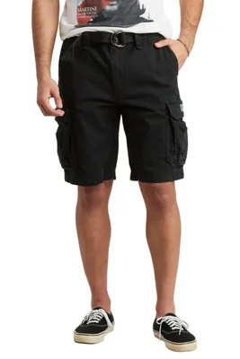 Short Cargo UNIONBAY 34 Negro con Cinturón 28 cm