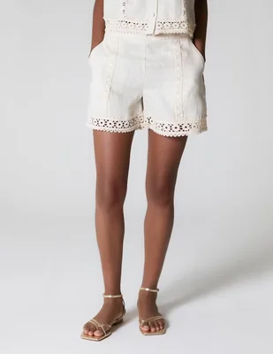 Short Studio F de lino para mujer