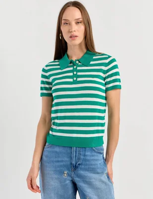 Suéter Tommy cuello polo para mujer