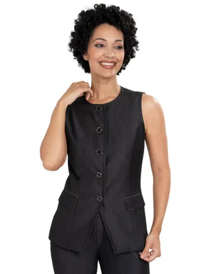 Chaleco atelier petite y viscosa para mujer