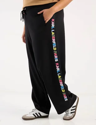 Pants straight Karl Lagerfeld Paris con agujeta para mujer