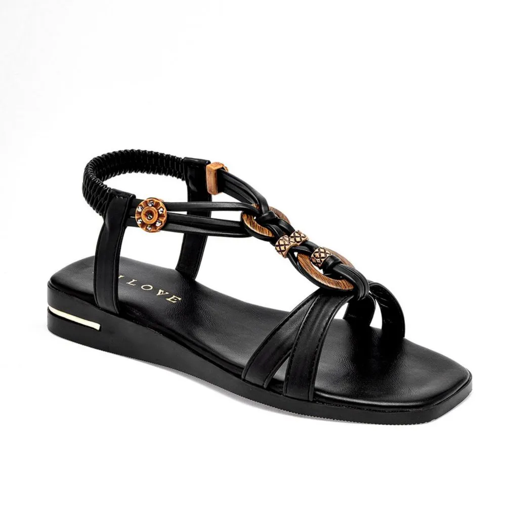 Ivi Love sandalia piso para mujer negro cod 140907-E