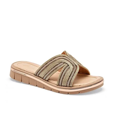 Been Class sandalia piso para mujer oro oro rosa cod 140245-E