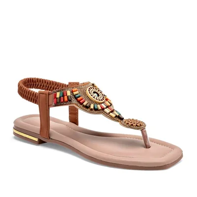 Mora Tierra Sandalia para mujer camel multicolor, Cod.137182