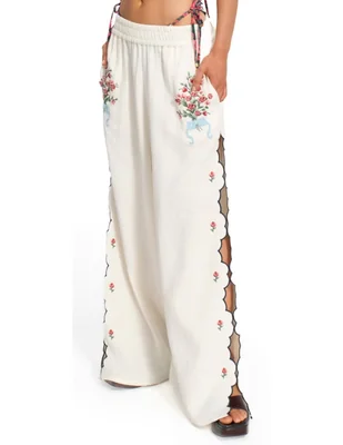 Pants regular agua bendita con elástico para mujer