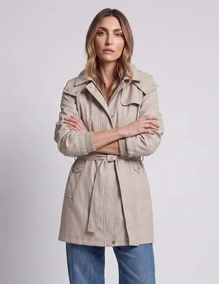Gabardina impermeable capucha y bolsa davinchy para mujer