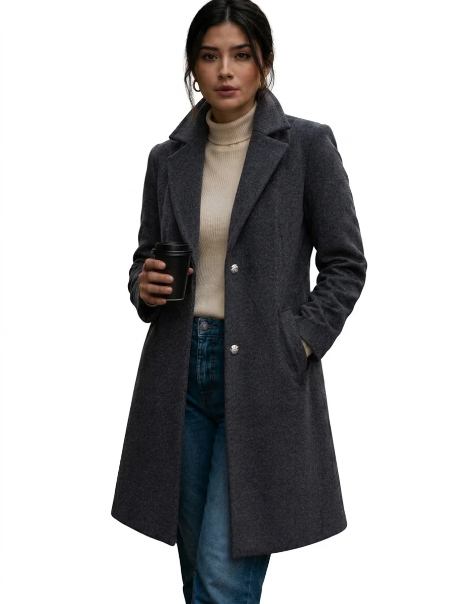 Abrigo Roosevelt de gamuza para mujer