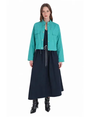 Gabardina resistente al agua con bolsillos shyla para mujer