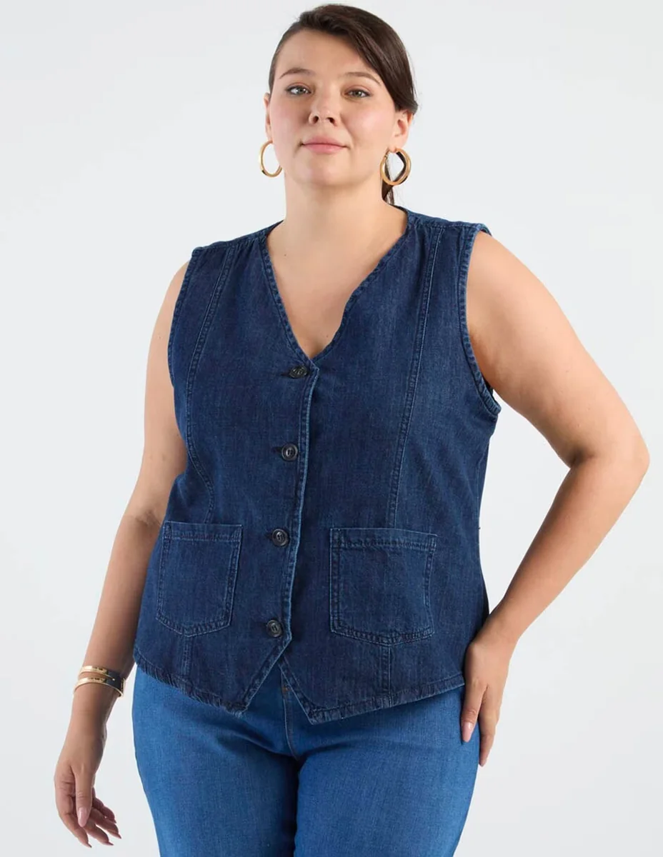 Chaleco Lieb Plus de mezclilla para mujer