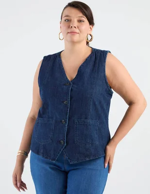 Chaleco Lieb Plus de mezclilla para mujer