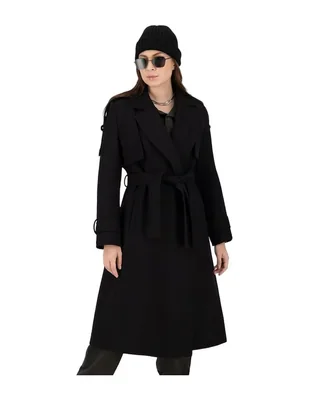 Abrigo Merkabá de lana cruzado para mujer
