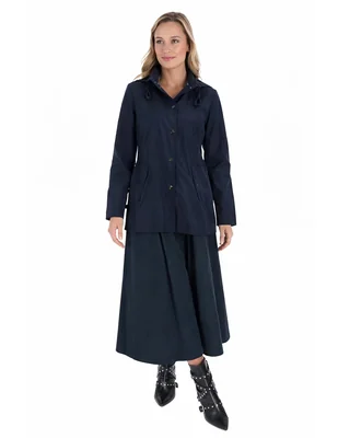 Gabardina resistente al agua capucha y bolsillos Shyla para mujer