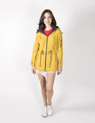 Gabardina impermeable con capucha Shyla para mujer