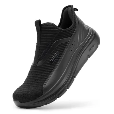 Zapatos FitVille Stepease V2 para Hombre Extra Anchos Sin Cordones Negros