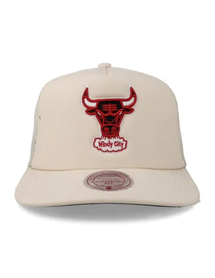 Gorra visera semicurva snapback para básquetbol mitchell and ness mitchell & ness nba bulls evergreen trucker chicago bulls chicago bulls unisex
