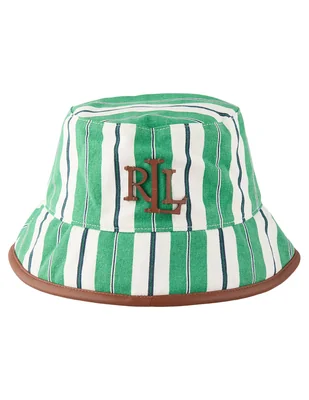 Sombrero bucket lauren ralph lauren estampado a rayas