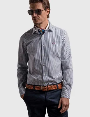 Camisa casual La Martina de algodón manga larga para hombre