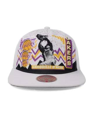 Gorra visera plana snapback para básquetbol mitchell and ness mitchell & ness nba lakers 90's deadstock shaq shaquille o'neal los angeles lakers unisex