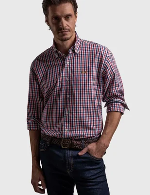 Camisa casual La Martina de algodón manga larga para hombre