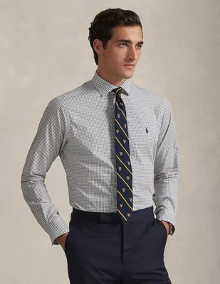 Camisa business casual Polo Rl de algodón manga larga para hombre