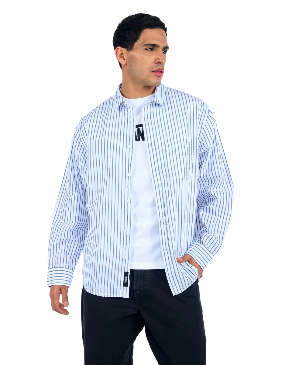 Camisa casual Vans de algodón manga larga para hombre
