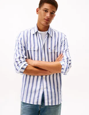 Camisa casual Tommy Hilfiger de algodón manga larga para hombre