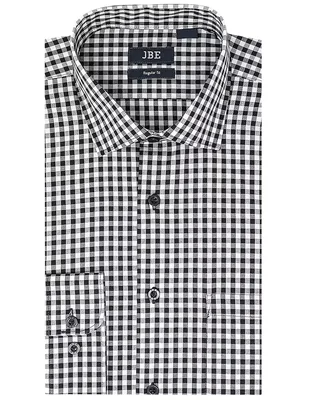 Camisa de vestir JBE de algodón manga larga para hombre