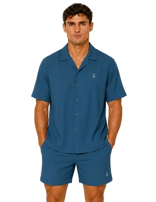 Camisa casual John Leopard Belmond manga corta para hombre