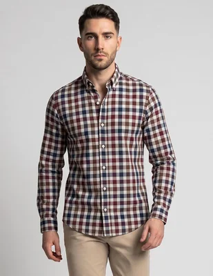 Camisa casual Scappino de algodón manga larga para hombre