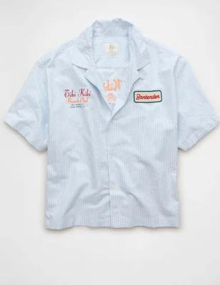Camisa casual American Eagle de algodón manga corta para hombre