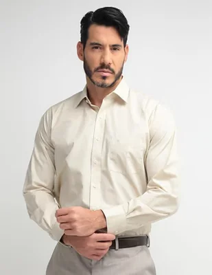 Camisa de vestir Manchester de algodón manga larga para hombre