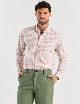 Camisa casual Polosur de algodón manga larga para hombre