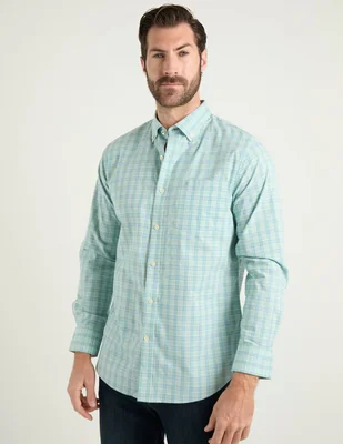 Camisa casual Izod de algodón manga larga para hombre