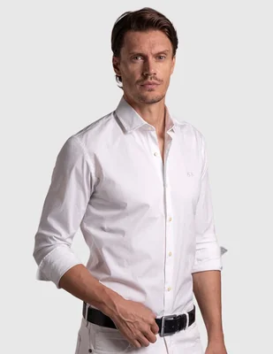 Camisa business casual La Martina de algodón manga larga para hombre
