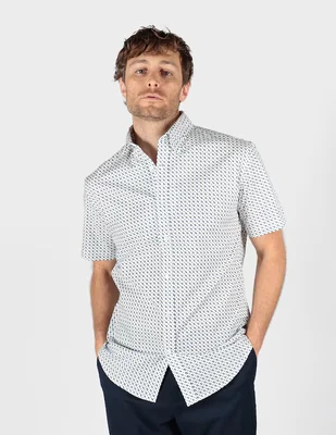 Camisa business casual Ben Sherman de algodón manga corta para hombre