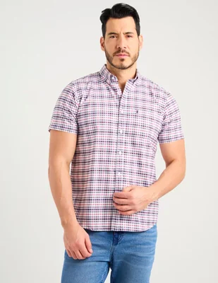 Camisa casual Dioro de algodón manga corta para hombre