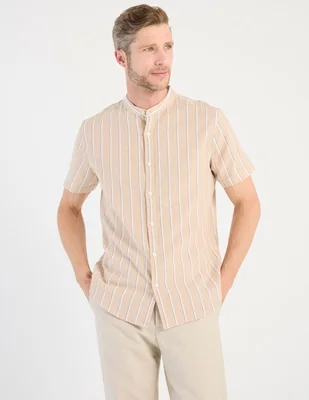 Camisa casual Jbe de algodón manga corta para hombre
