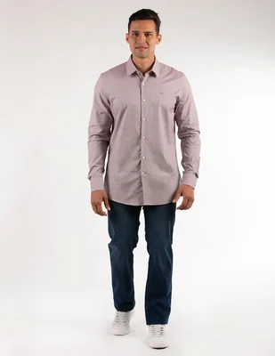 Camisa casual Oscar de la Renta de algodón manga larga para hombre