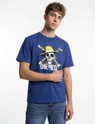 Playera One Piece cuello redondo para hombre