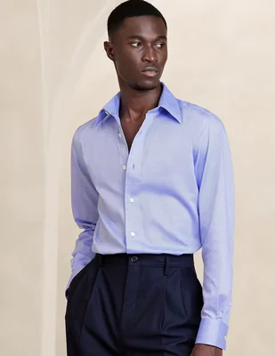 Camisa business casual de algodón manga larga para hombre