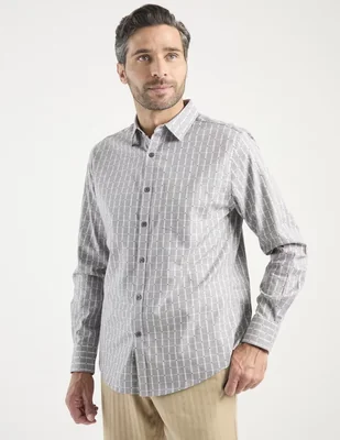 Camisa casual Jbe de algodón manga larga para hombre