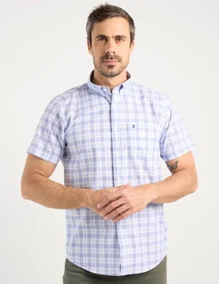 Camisa casual Dioro de algodón manga corta para hombre