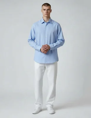 Camisa de vestir kenneth cole manga larga para hombre
