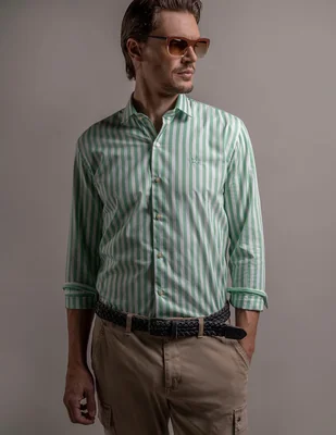 Camisa casual La Martina de algodón manga larga para hombre