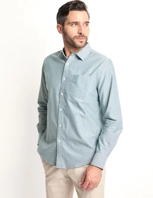 Camisa casual Jbe de algodón manga larga para hombre