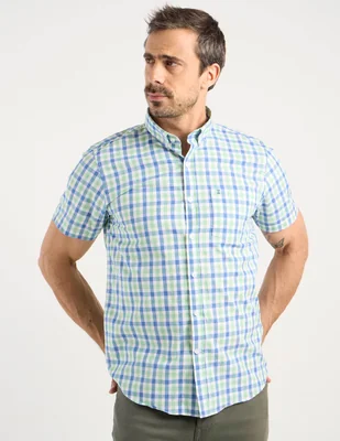 Camisa casual Dioro de algodón manga corta para hombre