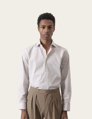 Camisa de vestir Puroego de algodón manga larga para hombre