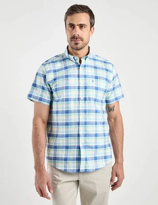 Camisa casual Dioro de algodón manga corta para hombre