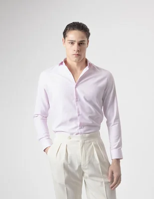 Camisa de vestir Puroego de algodón manga larga para hombre